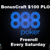 Покер каждую субботу Freeroll 888poker BonusCraft $100 PLO Пароли на покер